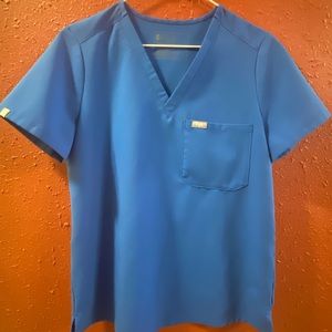 FIGS Catarina One Pocket Scrub Top - Royal Blue - Size Small
